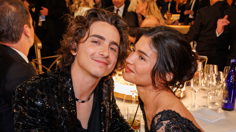 Kylie Jenner Timothée Chalamet souriant