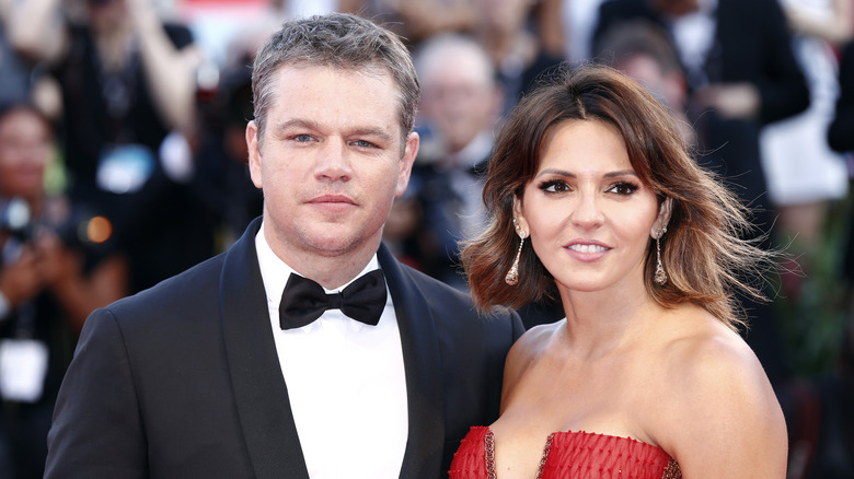 Matt Damon et Luciana Barroso assistent à la première