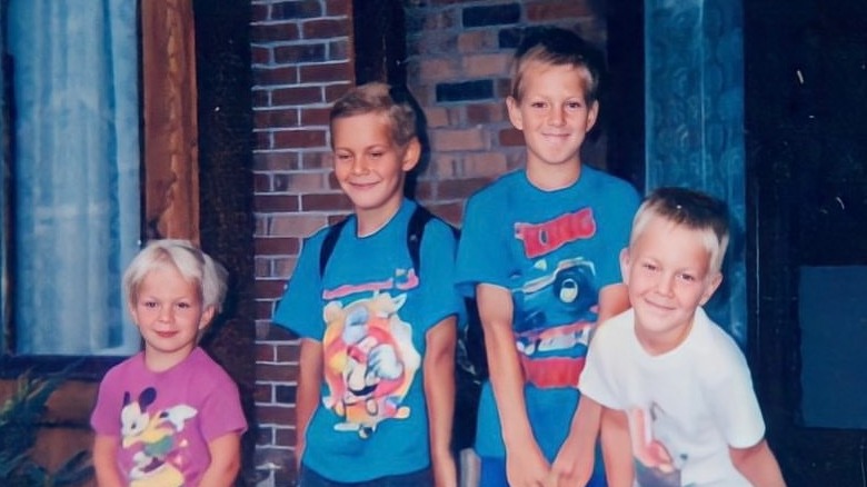 Le jeune Rob Gronkowski et ses frères 