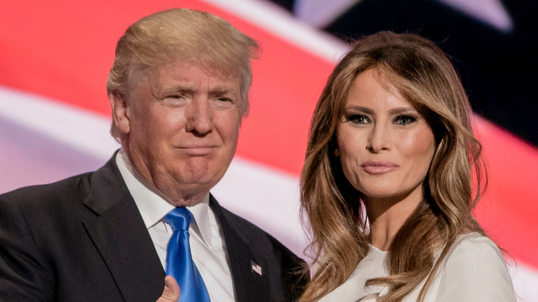 Donald et Melania Trump sur scène