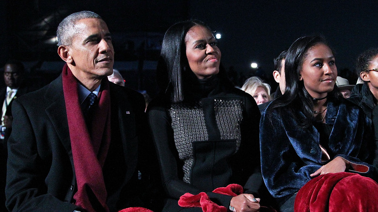 Barack, Michelle et Sasha Obama