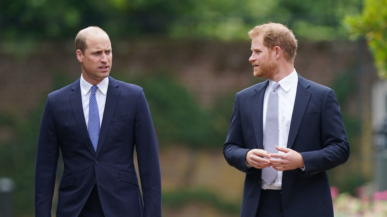 Le prince William et le prince Harry discutent