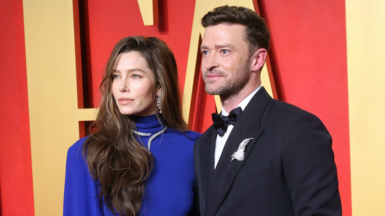 Jessica Biel et Justin Timberlake posent