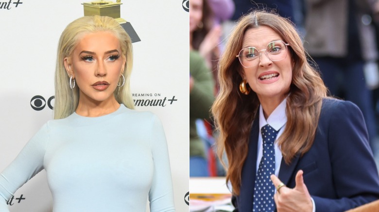 Image partagée de Christina Aguilera, à gauche, et Drew Barrymore, à droite