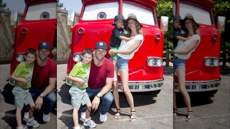 Gisele Bündchen, Tom Brady et leurs enfants posent avec leur camionnette