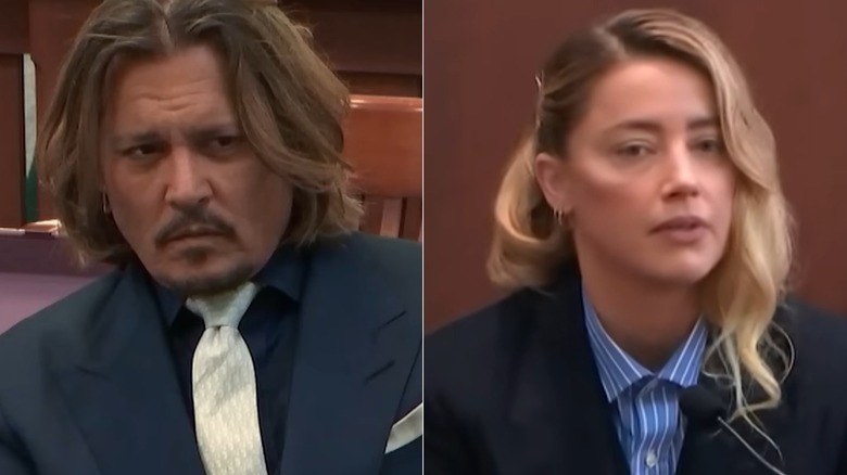 Johnny Depp, à gauche, Amber Heard, à droite, en procès