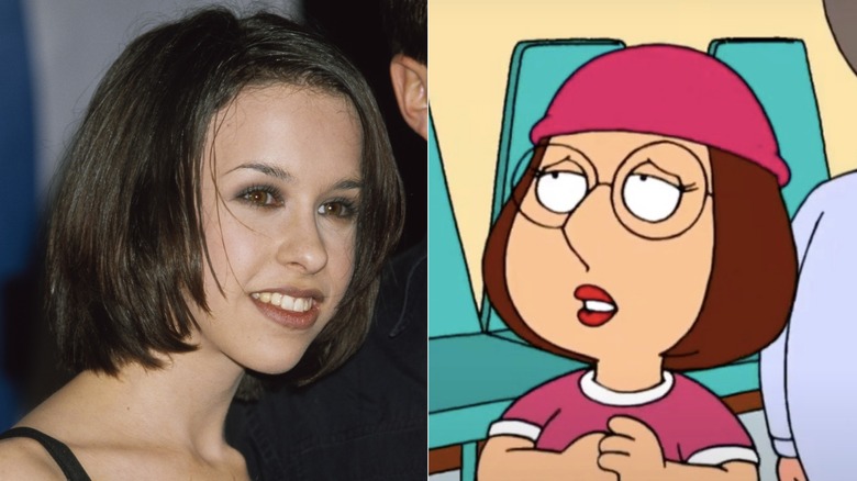 Image divisée de Lacey Chabert, à gauche, et de Meg Griffin de Family Guy, à droite