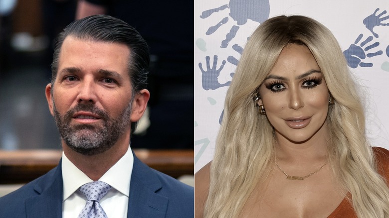 Don Jr. lors d'un rassemblement ; Aubrey O'Day sur un tapis rouge