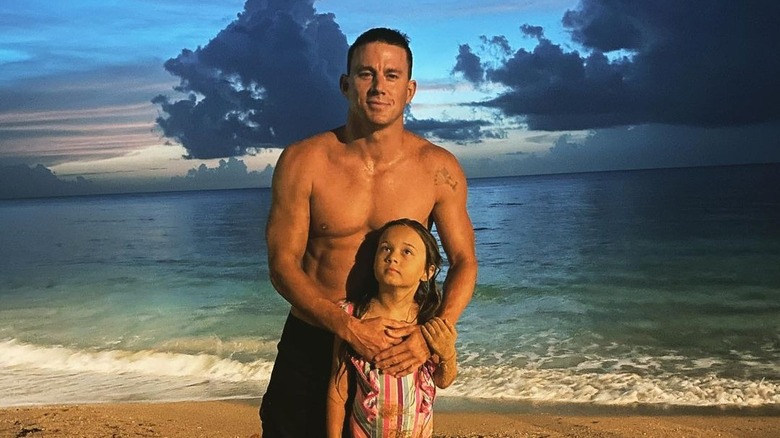 Channing Tatum à la plage avec Everly