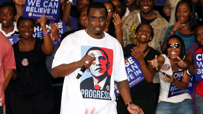 Diddy à un rassemblement d'Obama