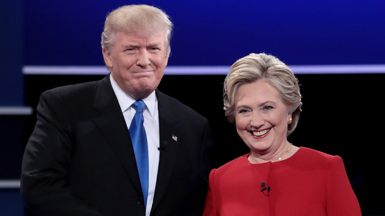 Donald Trump et Hillary Clinton souriant