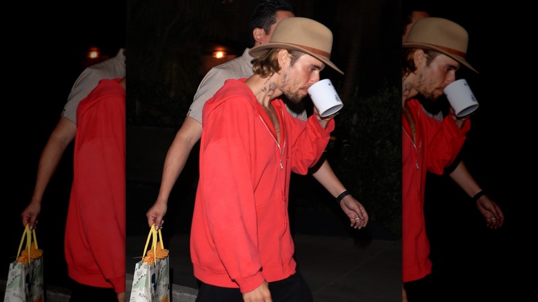 Chapeau de tasse à boire Justin Bieber