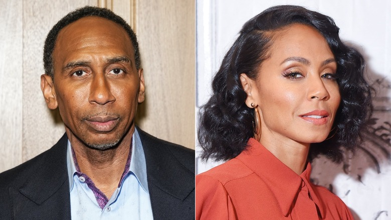 Stephen A. Smith, à gauche, et Jada Pinkett Smith, à droite