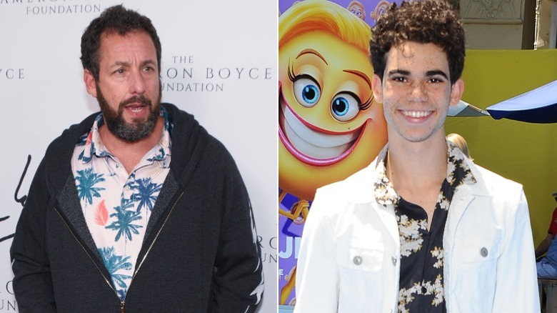 Adam Sandler posant lors d'un événement pour la Fondation Cameron Boyce et Cameron Boyce souriant sur les tapis rouges