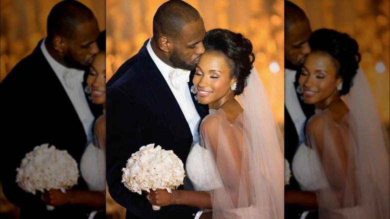 LeBron et Savannah James le jour de leur mariage