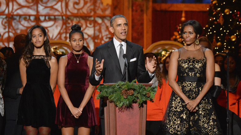 La famille Obama sur scène