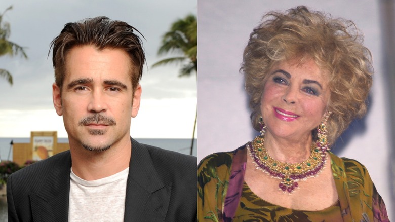 Image partagée de Colin Farrell, à gauche, et d'Elizabeth Taylor, à droite