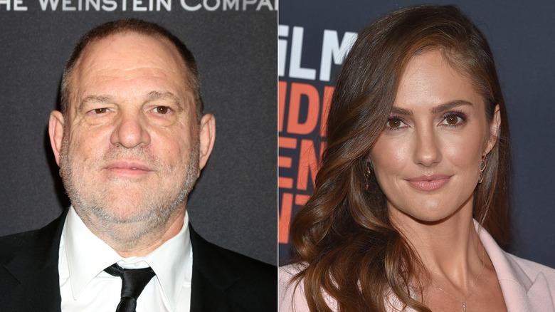 Harvey Weinstein, à gauche, et Minka Kelly, à droite