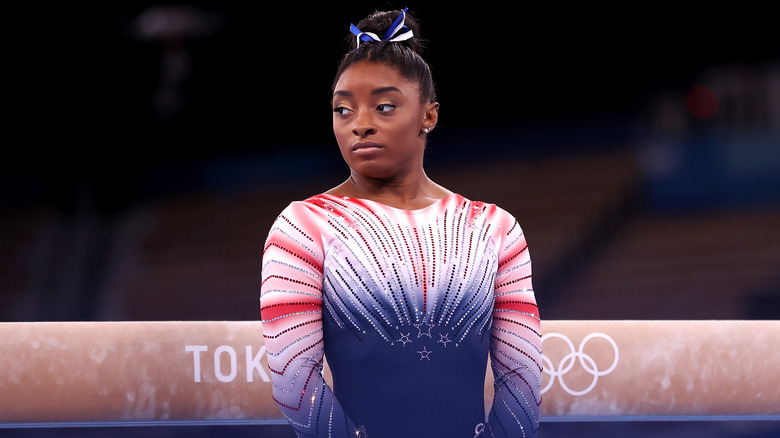 Simone Biles en compétition à Tokyo