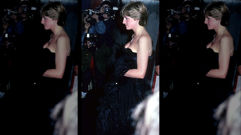 La princesse Diana porte une robe noire