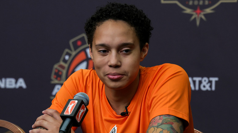 Brittney Griner lors d'une conférence de presse