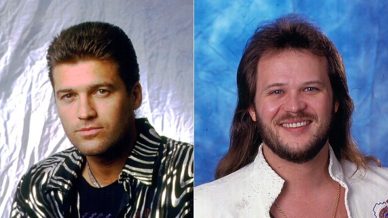 Billy Ray Cyrus posant, à gauche, et Travis Tritt posant, à droite