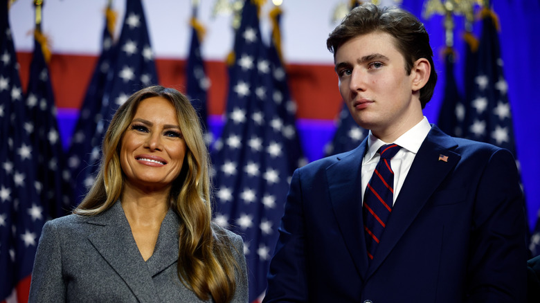 Melania et Barron Trump sur scène