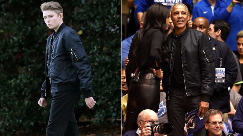 Barron Trump et Barack Obama portent des tenues entièrement noires