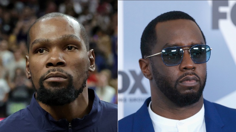 Image partagée de Kevin Durant, à gauche, et de P Diddy, à droite