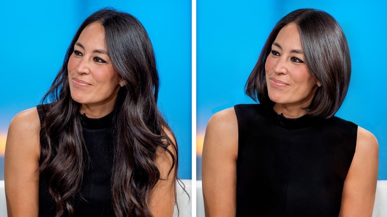 Image partagée de Joanna Gaines avec les cheveux longs et courts