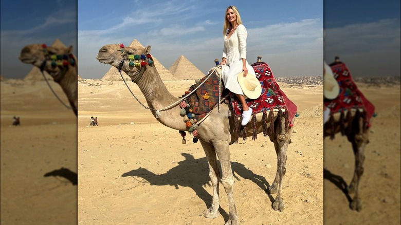 Ivanka Trump sur un chameau en Egypte.