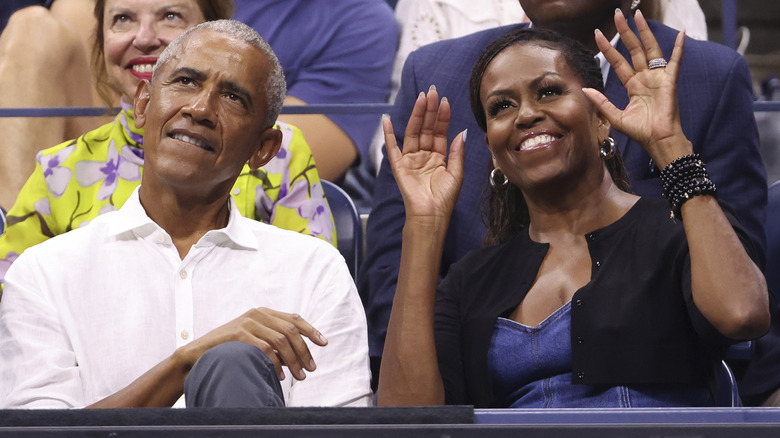 Michelle et Barack Obama photographiés côte à côte à l'US Open.