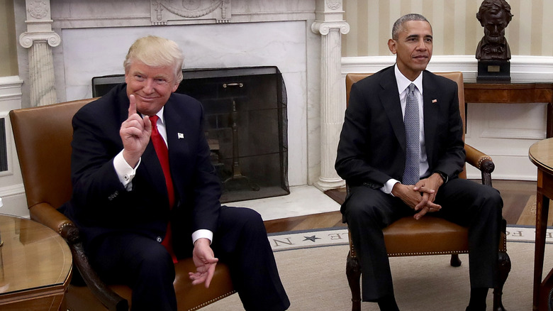 Donald Trump rencontre Barack Obama dans le Bureau Ovale