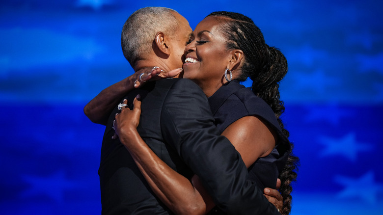 Barack Obama Michelle Obama DNC Câlin